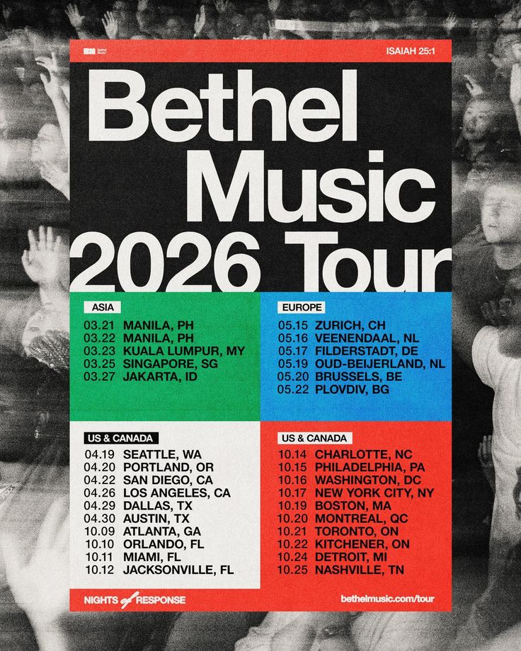 Bethel Music 2026 concert poster